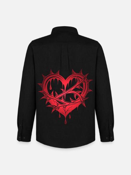 Coeur avec épines - Chemise Oxford homme Stanley/Stella - noir