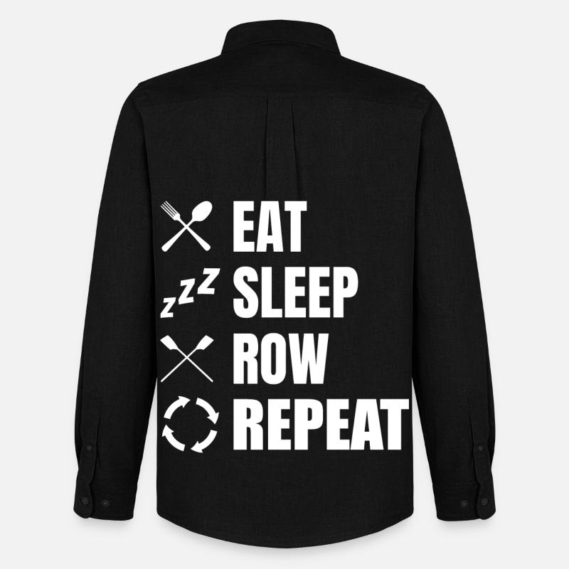 Manger dormir Row Répéter - Chemise Oxford homme Stanley/Stella - noir