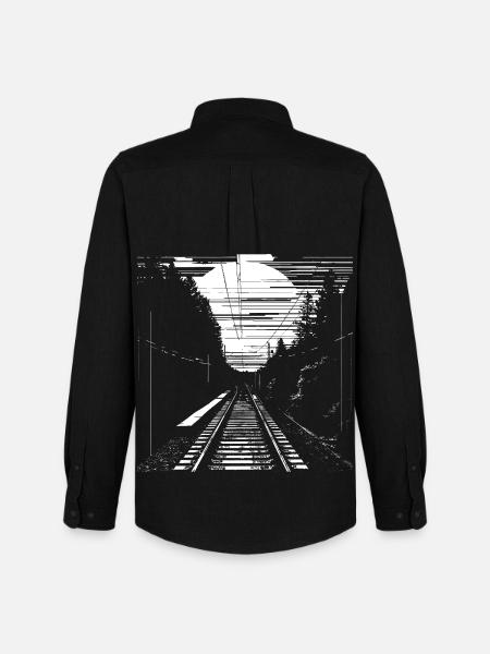 Graphique ferroviaire - Chemise Oxford homme Stanley/Stella - noir