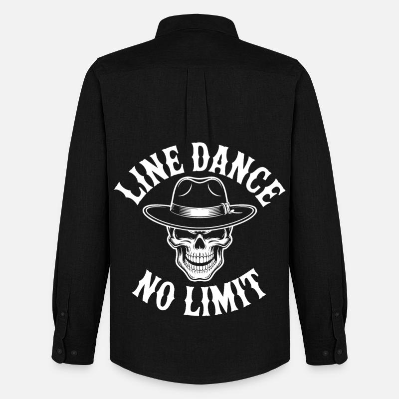 Line Dance Skull No Limit - Männer Oxford Hemd von Stanley/Stella - Schwarz