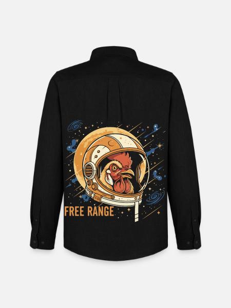 Space chicken in astronaut helmet - Men's Oxford Shirt by Stanley/Stella - black