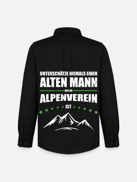 Alter Mann - Alpenverein | Retro Edition - Männer Oxford Hemd von Stanley/Stella - Schwarz