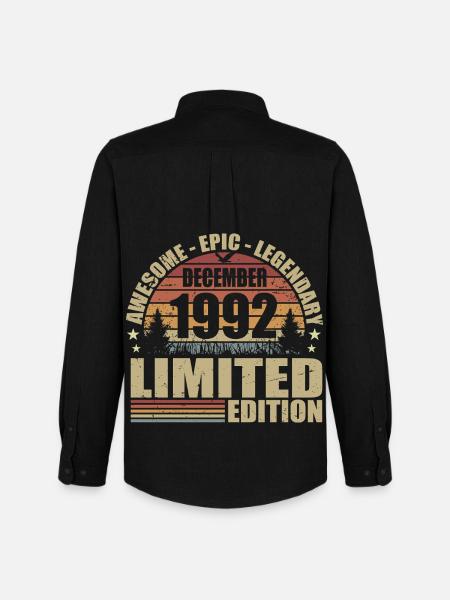December 1992 - Limited Edition December 1992 - Men's Oxford Shirt by Stanley/Stella - black