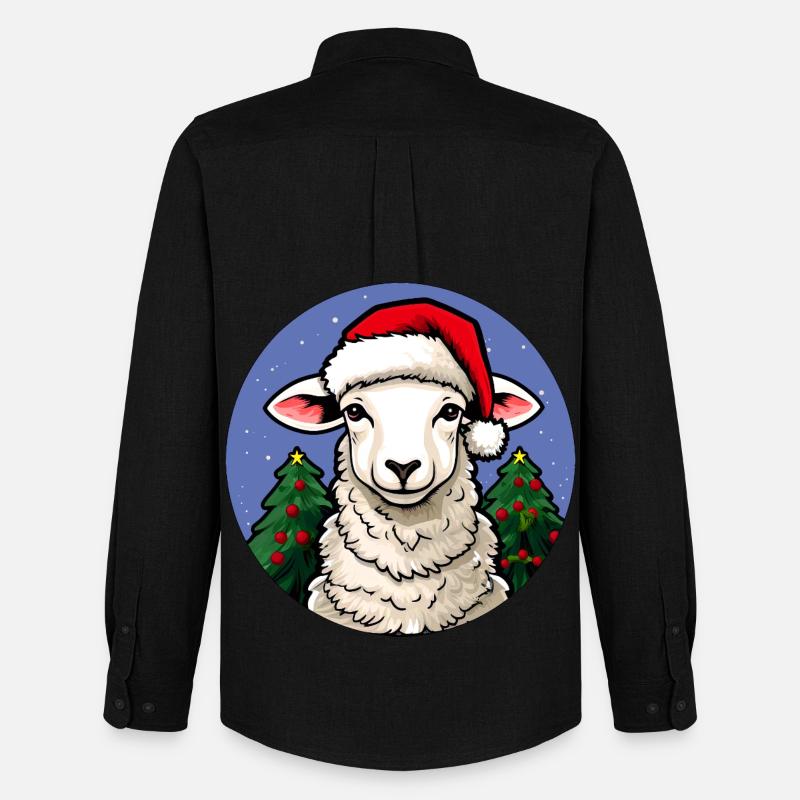 Schafe Weihnachten - Männer Oxford Hemd von Stanley/Stella - Schwarz