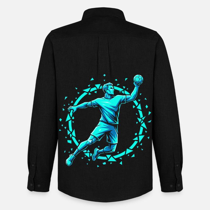 Handball Leidenschaft Hitze Training Geschenk - Männer Oxford Hemd von Stanley/Stella - Schwarz