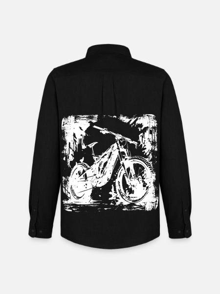 Mountain Bike Lover Graphic - Men's Oxford Shirt by Stanley/Stella - black