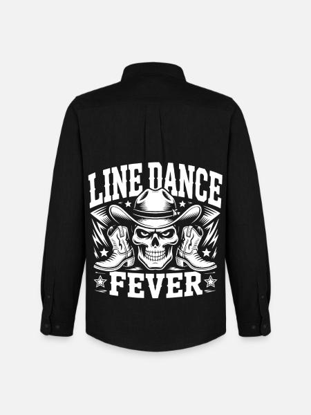 Line Dance Skull Boots - Men's Oxford Shirt by Stanley/Stella - black