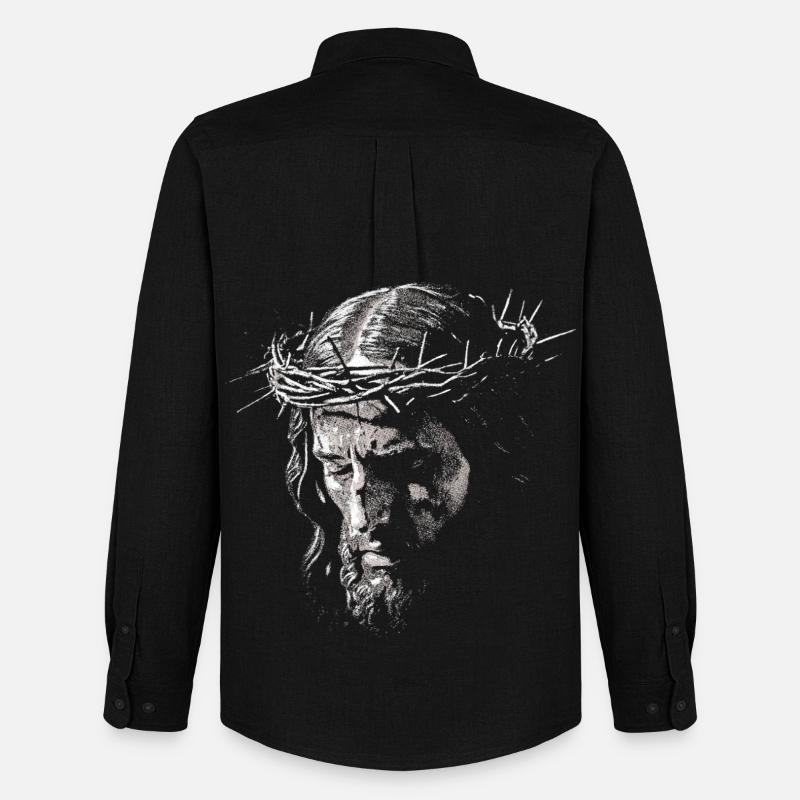 Jezus - Männer Oxford Hemd von Stanley/Stella - Schwarz