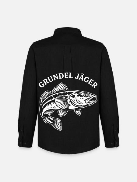 Grundel Jäger Fisch-Design - Männer Oxford Hemd von Stanley/Stella - Schwarz
