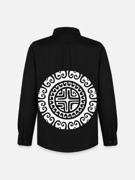 White Mandala Flower - Men's Oxford Shirt by Stanley/Stella - black
