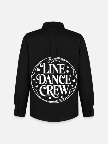 Line Dance Crew Circle Logo Hearts - Men's Oxford Shirt by Stanley/Stella - black
