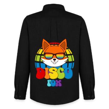 Disco Fox Disco Ball Fox Sunglasses Discofox - Men's Oxford Shirt by Stanley/Stella - black - Back - AI Model Male 185 dark (185cm)