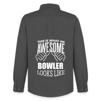 bowling - Chemise Oxford homme Stanley/Stella - charbon - Dos - AI Model Male 185 dark (185cm)
