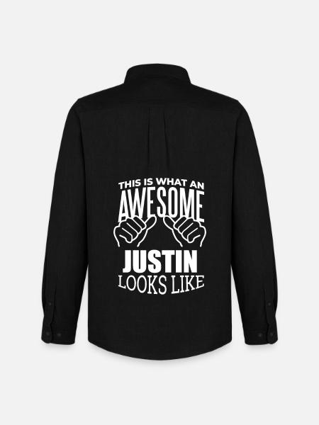 Justin Justin Justin - Männer Oxford Hemd von Stanley/Stella - Schwarz