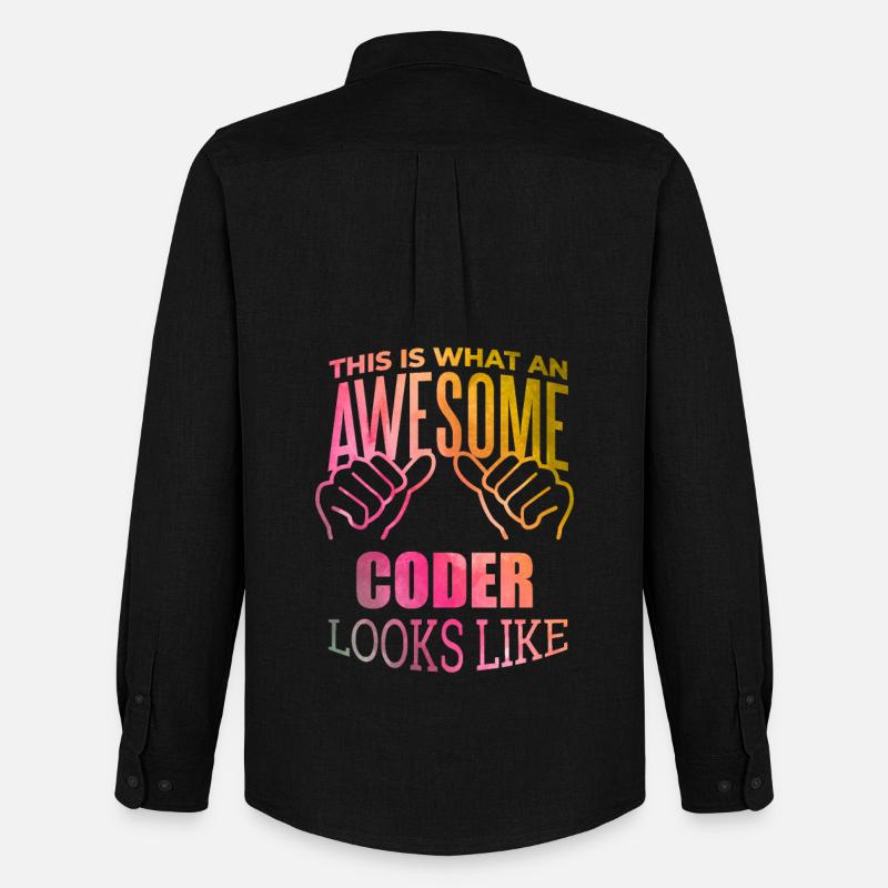 Codierung - Männer Oxford Hemd von Stanley/Stella - Schwarz