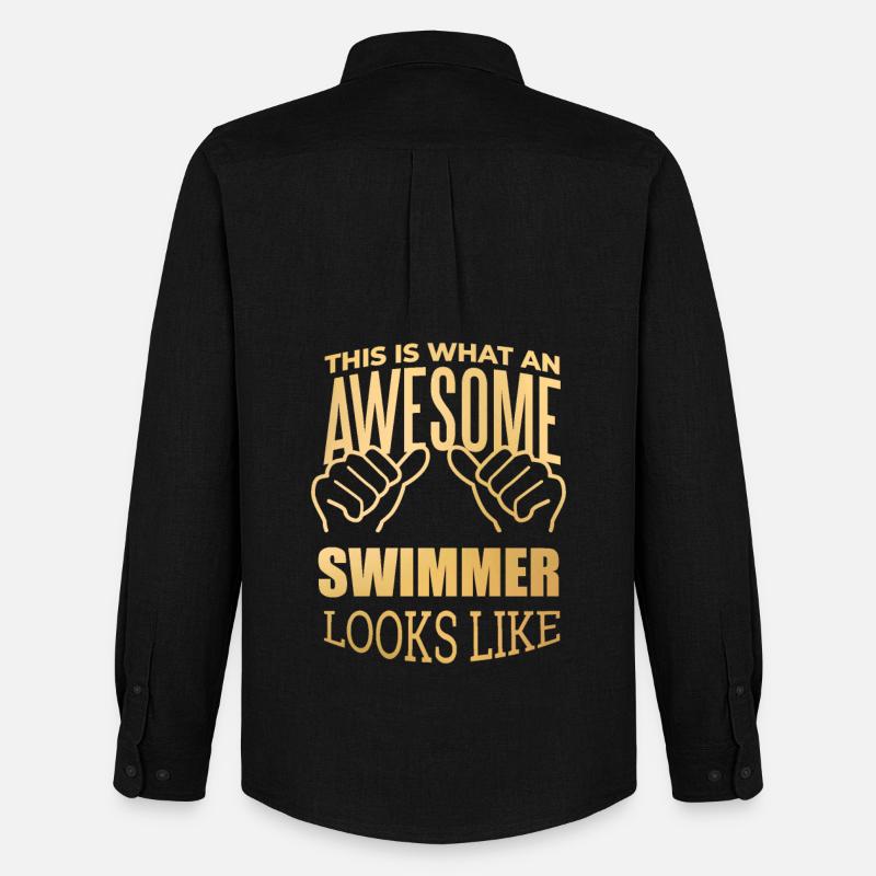 schwimmen - Männer Oxford Hemd von Stanley/Stella - Schwarz