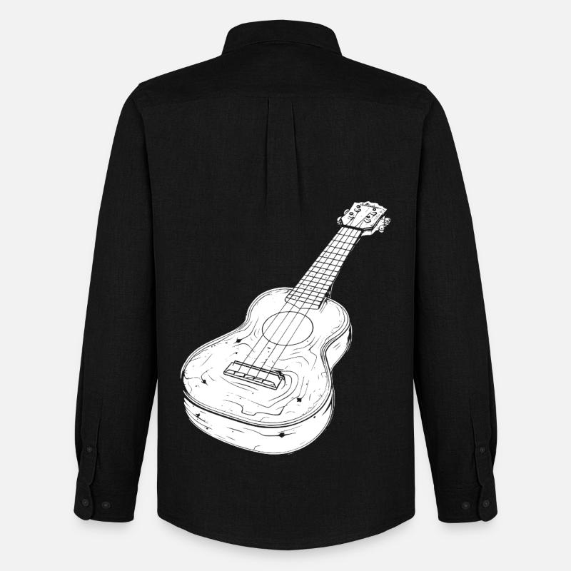 Ukulele Zeichnung - Männer Oxford Hemd von Stanley/Stella - Schwarz