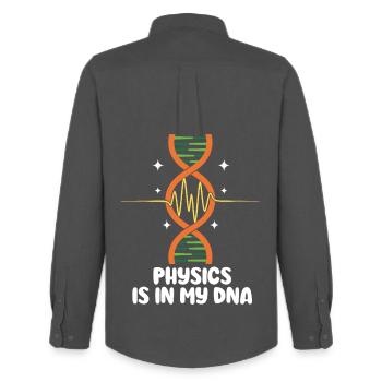Ist in meiner DNA Naturwissenschaftslehrer Physik - Männer Oxford Hemd von Stanley/Stella - Anthrazit - Hinten - AI Model Male 185 dark (185cm)
