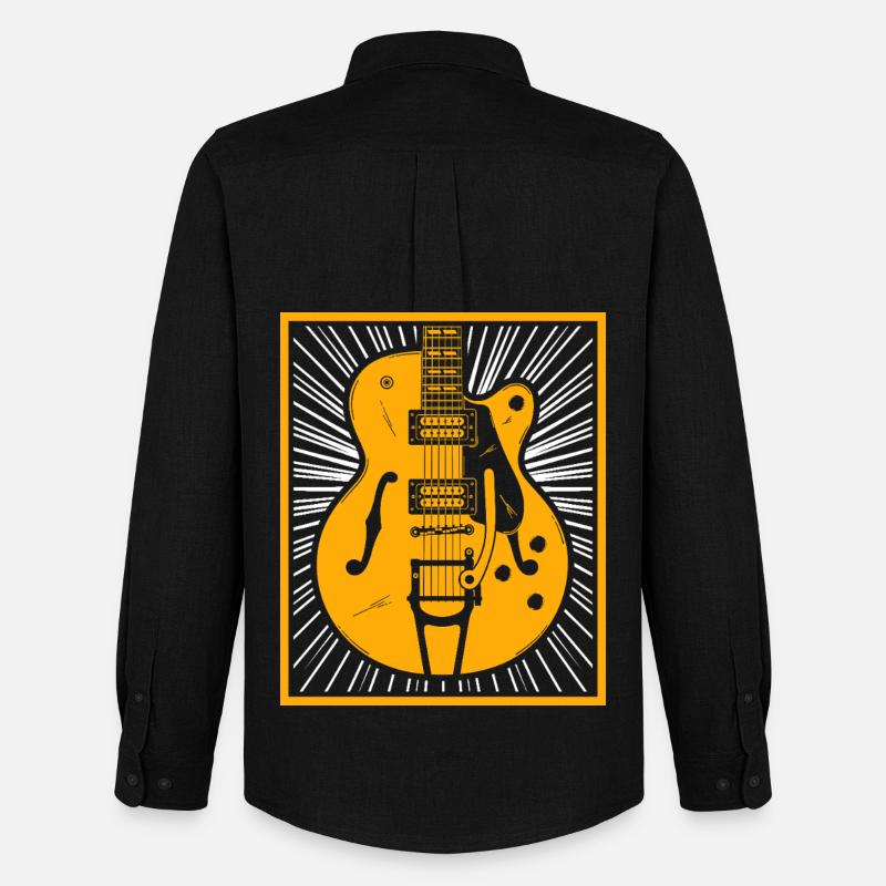 Retro gitarrsilhuett - Stanley/Stella Oxfordskjorta Herr - svart