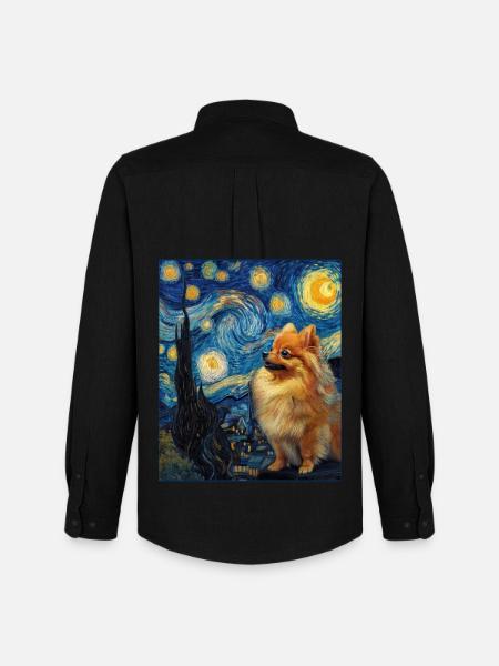 Zwergspitz Spitz Pomeranian - Chemise Oxford homme Stanley/Stella - noir