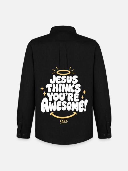 Jesus Thinks You're Awesome - Männer Oxford Hemd von Stanley/Stella - Schwarz