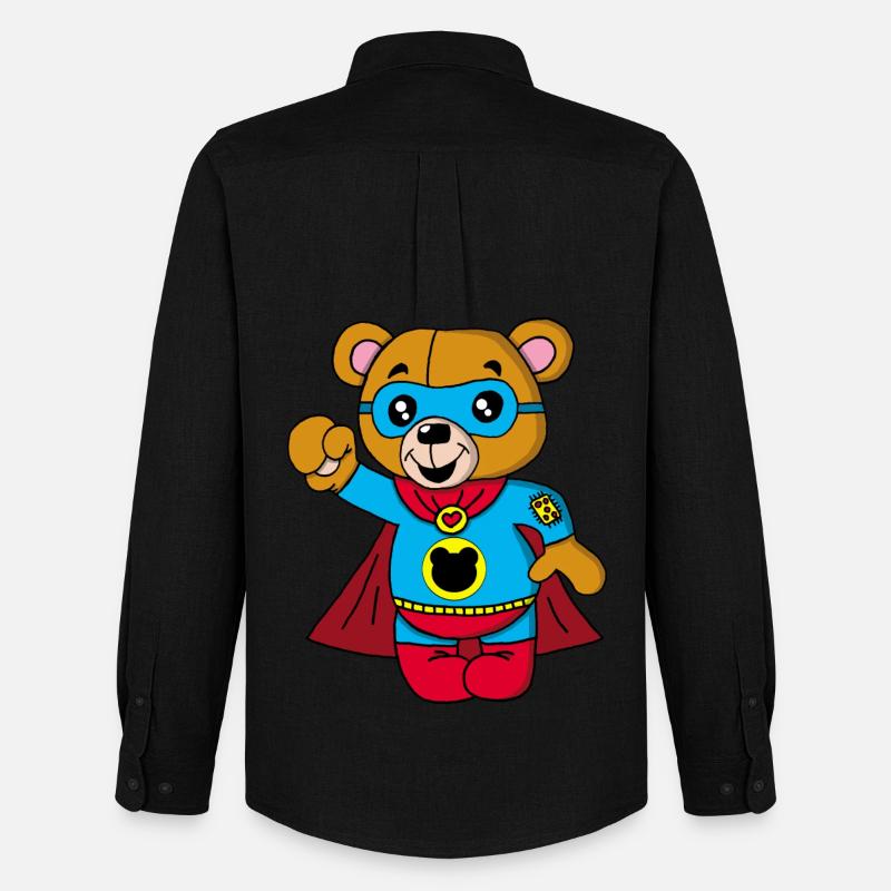 Super Teddybär - Männer Oxford Hemd von Stanley/Stella - Schwarz