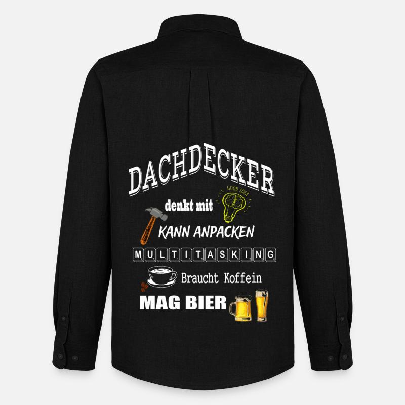 Dachdecker - Männer Oxford Hemd von Stanley/Stella - Schwarz