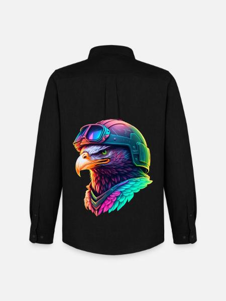 Aigle Néon en Casque Techwear - Chemise Oxford homme Stanley/Stella - noir