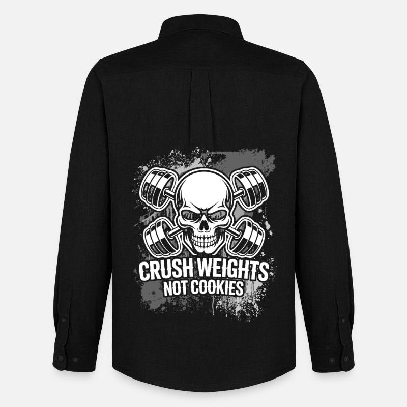 Crush Weights Gym - Männer Oxford Hemd von Stanley/Stella - Schwarz