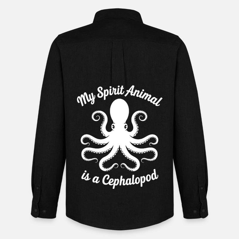 Cephalopod Design - Männer Oxford Hemd von Stanley/Stella - Schwarz