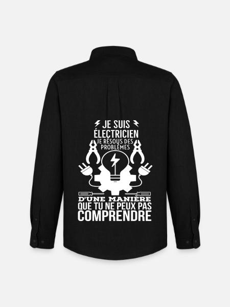 Électricien: Problèmes Incompris - Chemise Oxford homme Stanley/Stella - noir