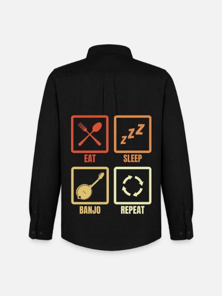Eat Sleep Banjo Repeat - Men's Oxford Shirt by Stanley/Stella - black