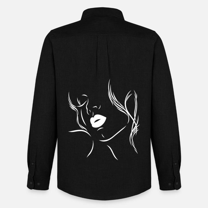 Feminine Silhouette mit sinnlichen Lippen - Männer Oxford Hemd von Stanley/Stella - Schwarz
