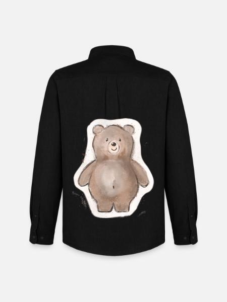 Dicker Bär - Männer Oxford Hemd von Stanley/Stella - Schwarz