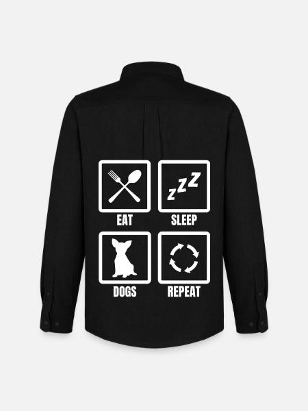 Eat Sleep Dogs Repeat - Men's Oxford Shirt by Stanley/Stella - black