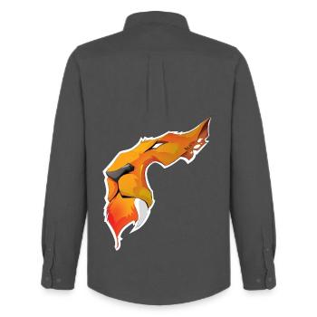 Lion flamboyant illustration vectorielle - Chemise Oxford homme Stanley/Stella - charbon - Dos - AI Model Male 185 dark (185cm)