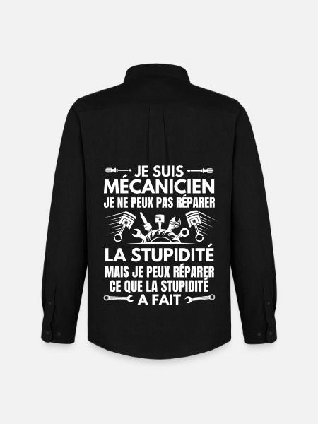 Humour mécanicien réparer - Chemise Oxford homme Stanley/Stella - noir