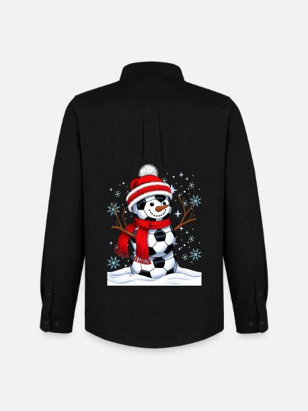 Schneemann Fußbälle - Männer Oxford Hemd von Stanley/Stella - Schwarz