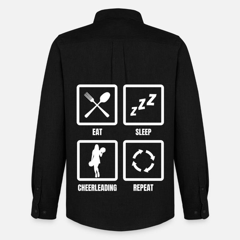 Eat Sleep Cheerleading Repeat - Männer Oxford Hemd von Stanley/Stella - Schwarz