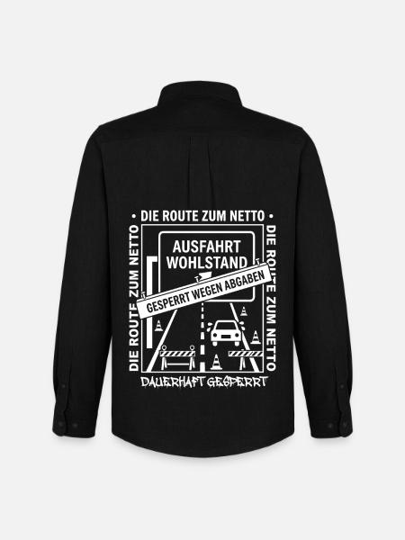 Die Route Zum Netto Dauerhaft Gesperrt - Männer Oxford Hemd von Stanley/Stella - Schwarz