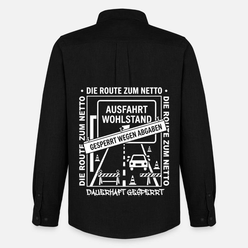 Die Route Zum Netto Dauerhaft Gesperrt - Männer Oxford Hemd von Stanley/Stella - Schwarz