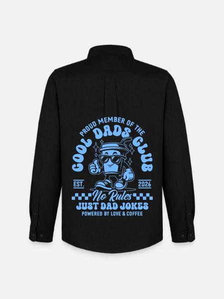 Cool Dads Club - Dad 2026 Gift - Men's Oxford Shirt by Stanley/Stella - black