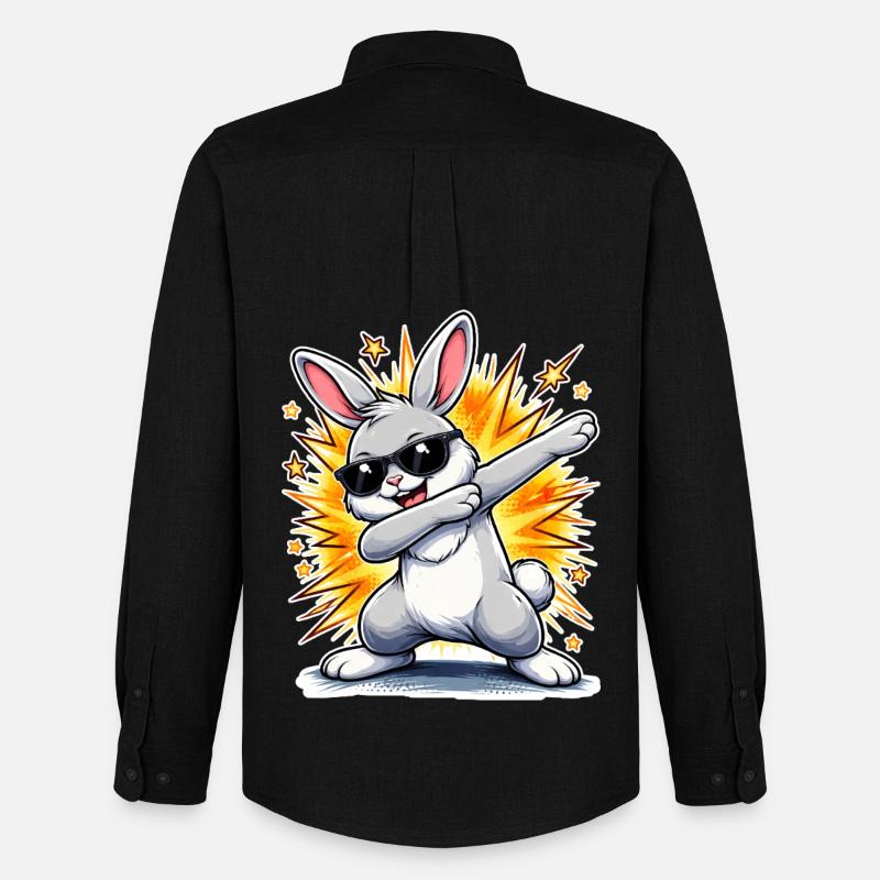 Dabbing Hase - Männer Oxford Hemd von Stanley/Stella - Schwarz