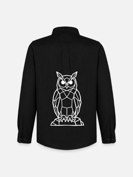 Geometric Owl Line -white - Men's Oxford Shirt by Stanley/Stella - black