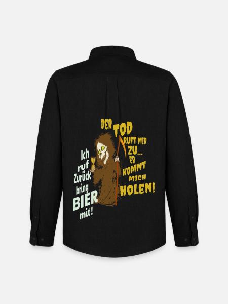 Funny grim reaper - Men's Oxford Shirt by Stanley/Stella - black