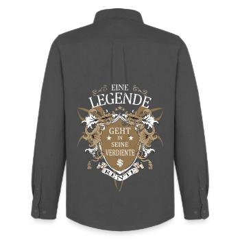 Une légende prend sa retraite - Chemise Oxford homme Stanley/Stella - charbon - Dos - AI Model Male 185 dark (185cm)