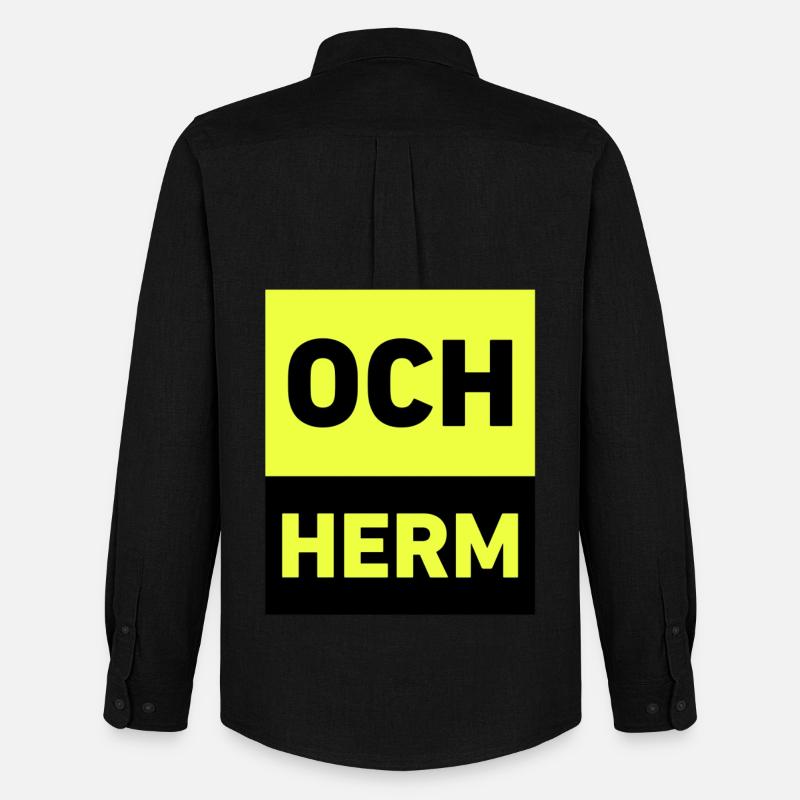 Och herm - Männer Oxford Hemd von Stanley/Stella - Schwarz