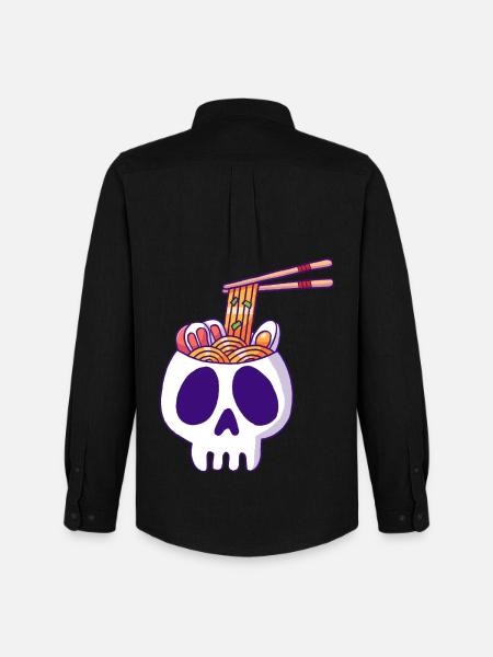 Skull and noodles - Men's Oxford Shirt by Stanley/Stella - black