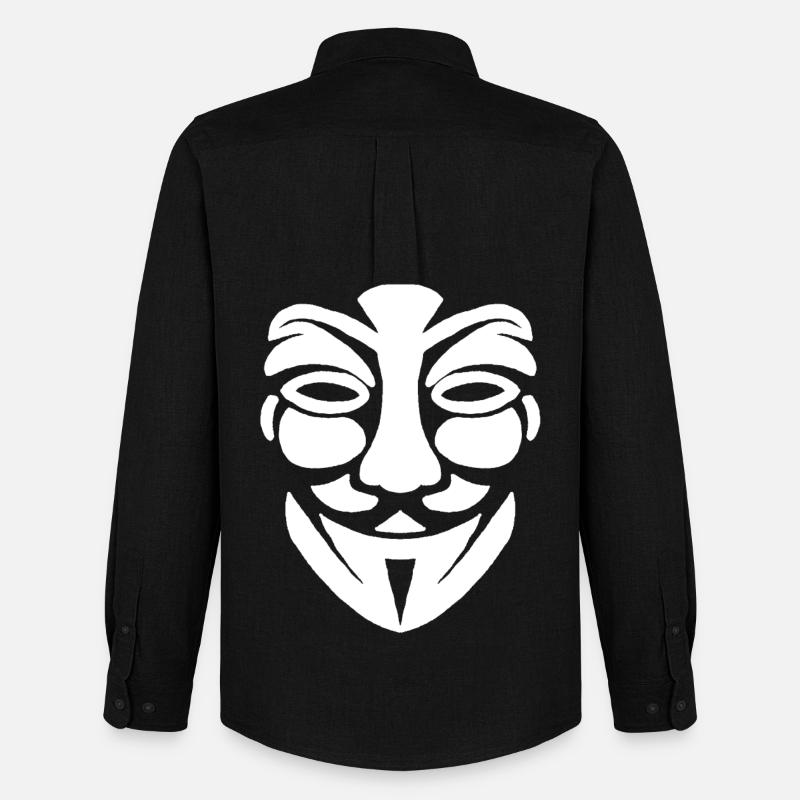 Anonymes Gesicht - Männer Oxford Hemd von Stanley/Stella - Schwarz