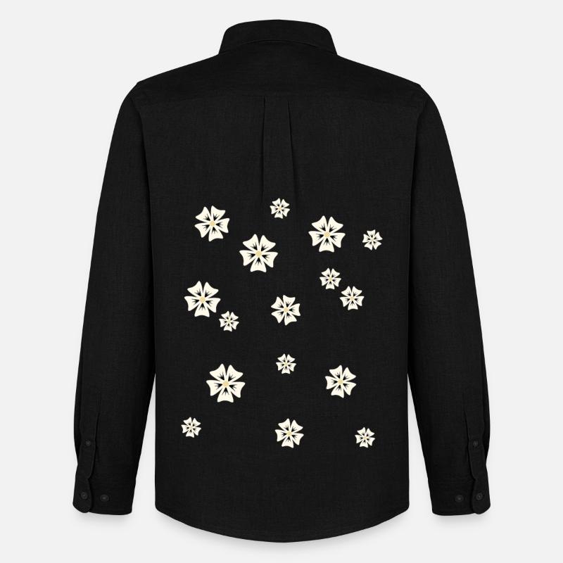 Blumenmuster in schlichtem Stil - Männer Oxford Hemd von Stanley/Stella - Schwarz